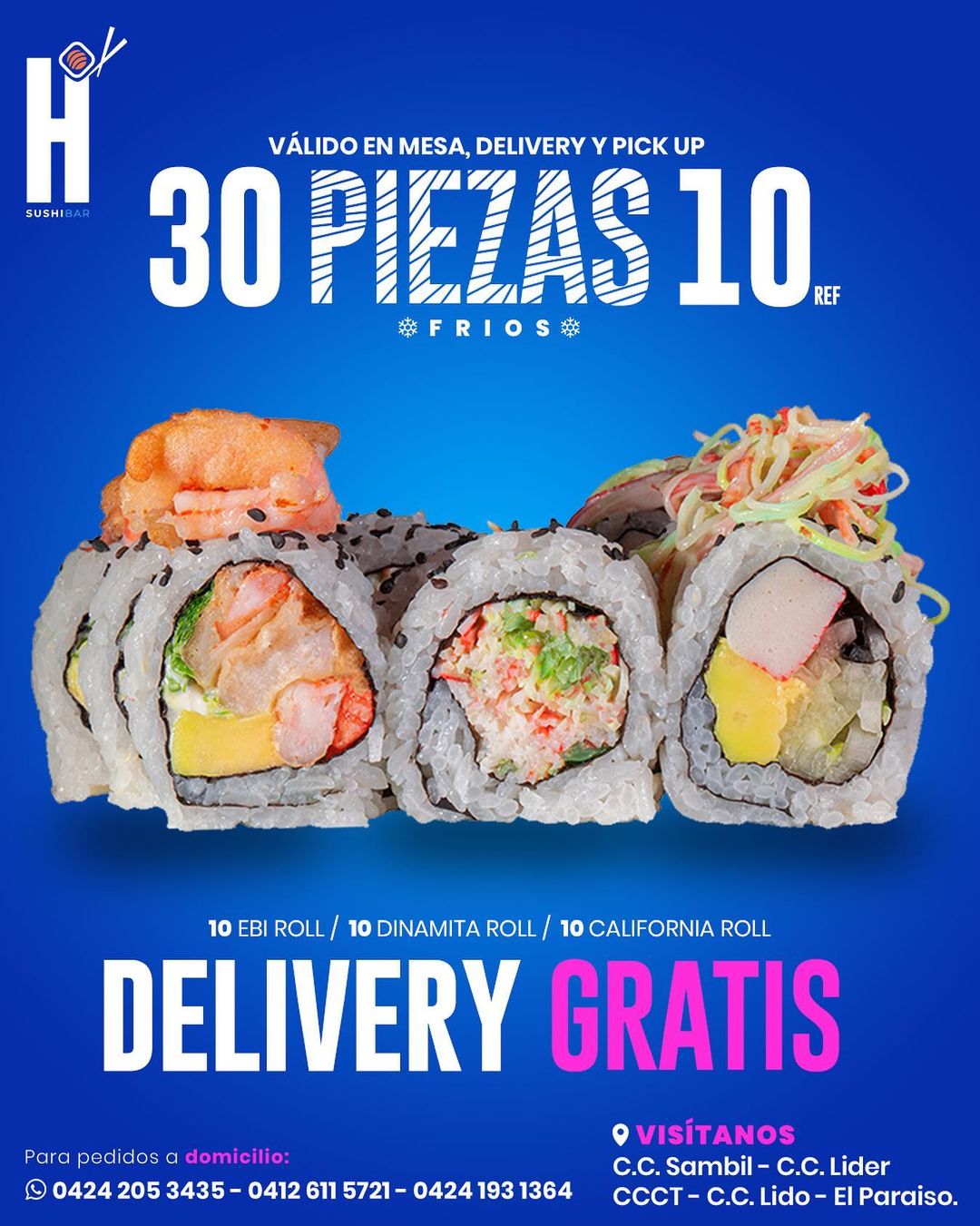 30 piezas de sushi FRÍOS